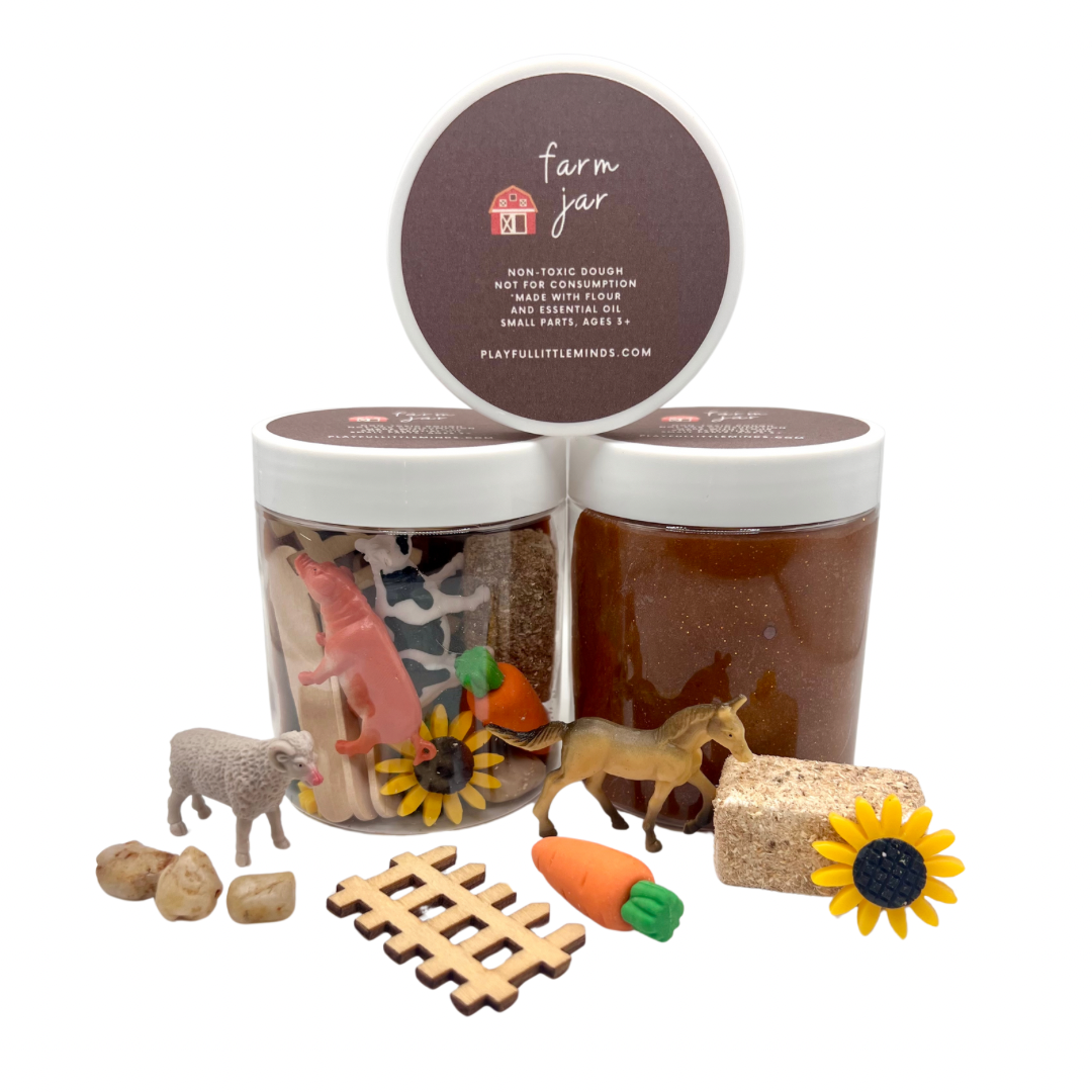 Farm Animal Play Dough Sensory Jar Kit – Playful Little Minds