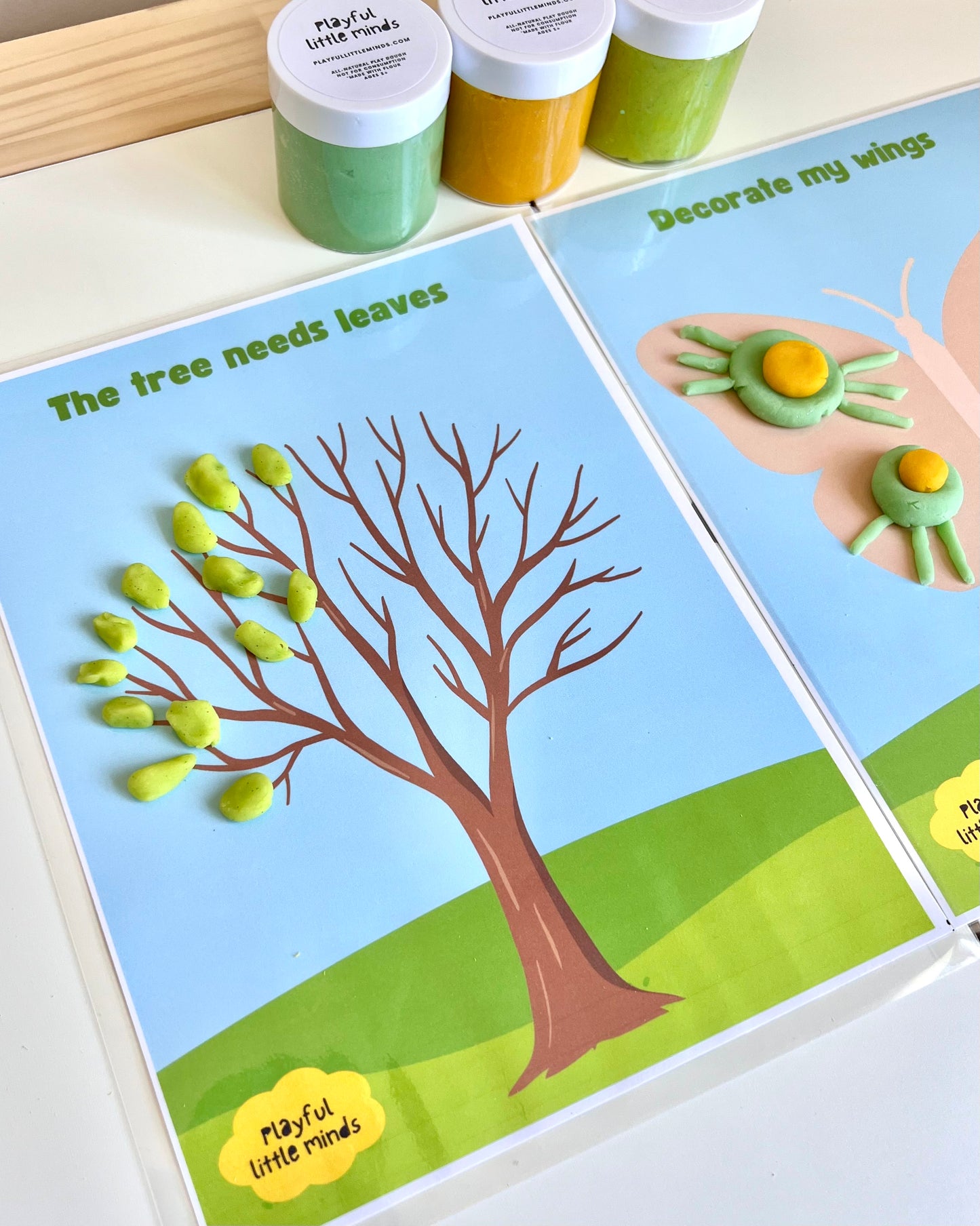 Nature-Themed Playdough Learning Mats: Educational Sensory Activity