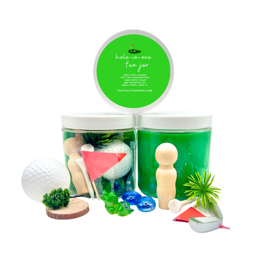 Hole-In-One Fun Golf Play Dough Jar – Playful Little Minds Hole-In-One Fun Golf Play Dough Jar – Playful Little Minds