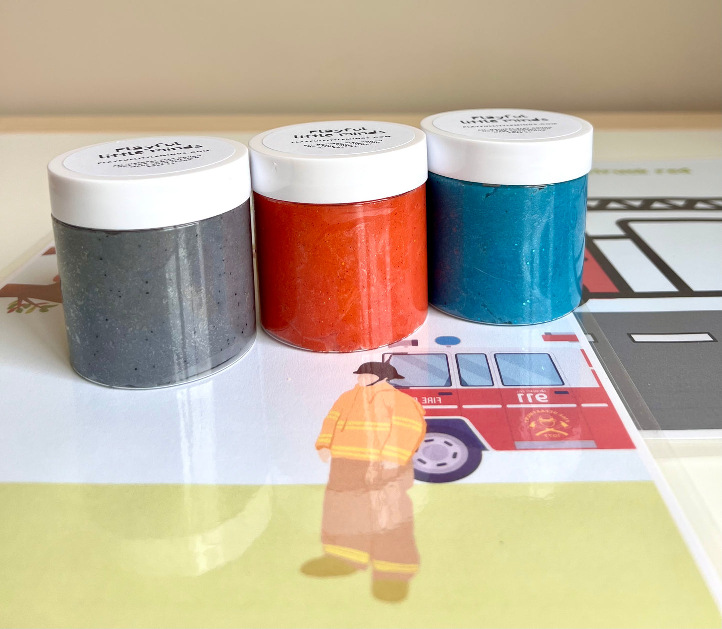 Firefighter-Themed Play Dough Learning Mats