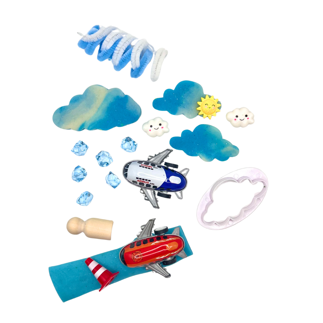 Aviation-Themed Playdough Set - Sensory Toy for Kids Activity