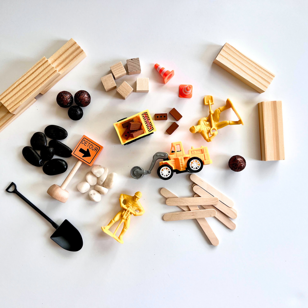 Construction Site Sensory Play Kit for Kids – Imaginative Activity Bin