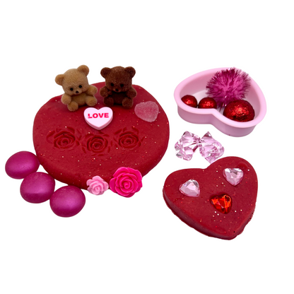 Valentine's Day Sensory Play Kit: Heart-Themed Playdough Jar for Kids