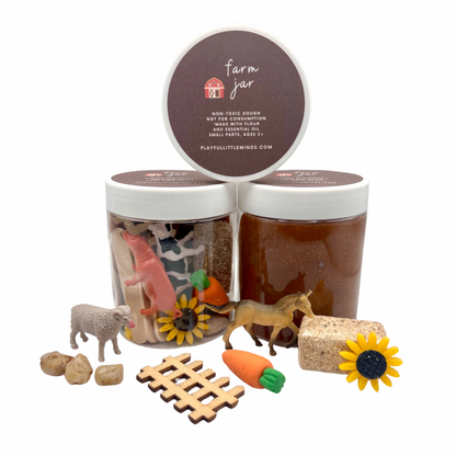 Farm Animal Play Dough Sensory Jar Kit