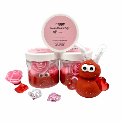 Valentine's Day Mini Playdough Class Jars for Kids