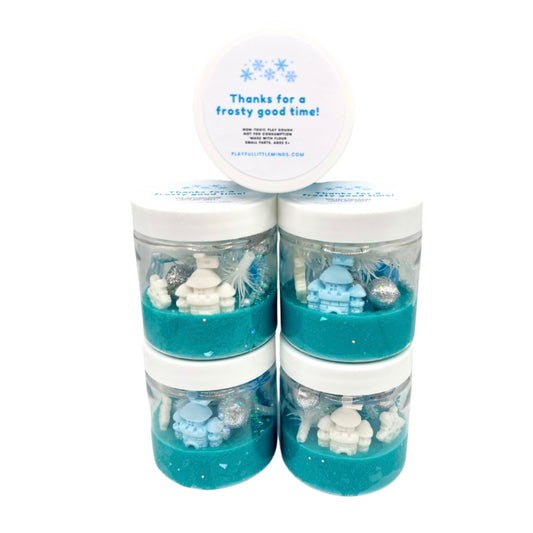 Frozen Icy Play Dough Party Favors for Winter Birthday Kids Fun