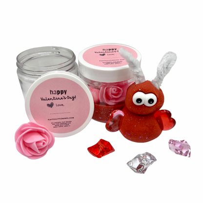 Valentine's Day Mini Playdough Class Jars for Kids