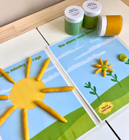 Spring-Themed Play Dough Learning Mats