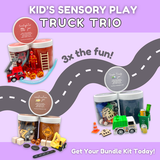 Truck Toys Playdough Sensory Toys Kit Bundle